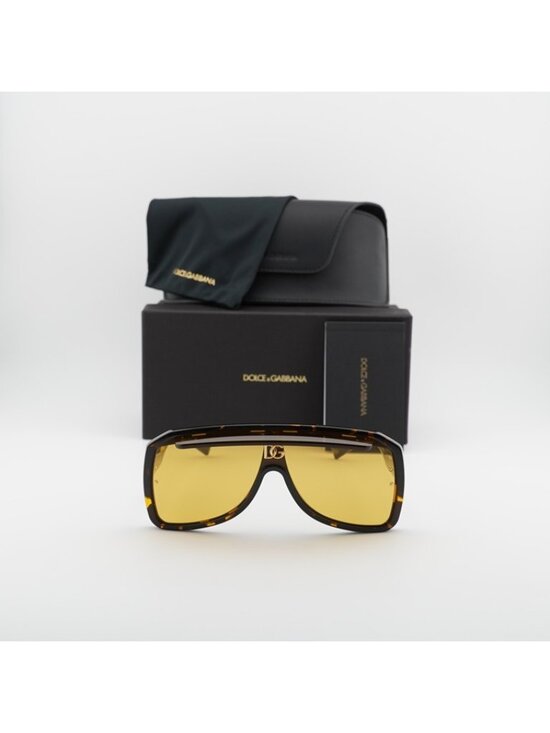 Dolce & Gabbana DG6205 612/85 Sunglasses Yellow Havana Square Frame main image 9